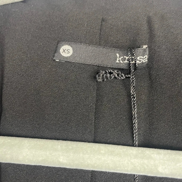 NWT Krisa black open front sleeveless lapel longline vest jacket work blazer XS - Picture 4 of 8